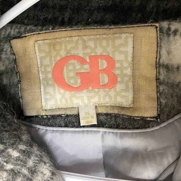 GB Plaid Pea Coat Double Breasted Outerwear Women’s M - Picture 3 of 9